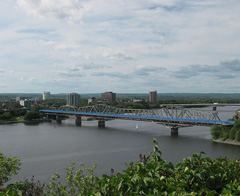 The Ottawa, Ontario skyline and Alexandra Bridge