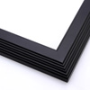 This soft frame features a reverse, stepped curve at the outer edge and is finished in a pure matte black.
1.625 " width: ideal for small to medium size artwork. Nature photographs or warm toned paintings and giclee prints will look right at home in this classic frame.