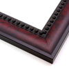 This solid wood frame features a subtly curving profile and beaded inner lip. The curved face has a mahogany wash mottled with black, and fades to black at the outer edge.
2 " width: ideal for medium size artwork. Draw the eye to a favourite photograph, or highlight an oil painting or Giclée print.