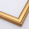 This narrow frame features a crown moulding profile finished in gold leaf. An antique look is achieved with a gentle brushed effect that highlights the corners of the bevelled edges.
1.25 " width: ideal for small- to medium-size images. Border a fashion photograph or oil painting in this stylishly simple frame.