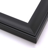 This solid wood frame features a shallow scoop profile subtle ridged edge. The face is a solid matte black that gently draws the eye toward the artwork.
2 " width: ideal for medium or large images. This simple frame is the perfect border for a greyscale photograph, or brightly coloured oil painting or print.