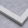 A simple, white frame with a matte finish.
1.125 " width: ideal for smaller artwork. This modern frame is suitable for a wide variety of art mediums, from photographs to paintings and giclee prints.
