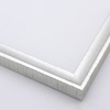 This high shine, silver foil frame features a scooped profile from a flat outer edge. A brushed finish reveals subtle lines and faint black spattering gives an antique look. The final effect is simple, yet glamorous.
1 " width: ideal for small- to medium-size images. Suited to oil or watercolour paintings, prints, and abstract or grayscale photographs.