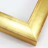 This glossy gold frame has a subtle scoop face with bronze distressed scratching on the outer edges. The drop edge is the same gold-foil as the face.
1-1/2 " width: ideal for small, medium or large-size artwork. Oil or acrylic paintings, or simple portrait photographs will get a high-fashion pop from this frame.