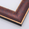 This decadent, antiqued scoop frame features a mottled face of deep red and black with a golden sheen. The curved inner lip and flat outer edge are a mottled gold.
2.5 " width: ideal for medium and large artworks. Add some classic flair to a family portrait photograph, or border a muted watercolour or oil painting with this old fashioned frame.