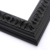 This deep, reverse profile frame features a bevelled outer edge and 45 degree inner lip, all in matte black. Gentle distressing in the recessed of the relief design suggests an antique style, while the solid black suits modern artworks as well.
2.25 "es wide, 1.25 "es high: ideal for medium and large images. The perfect border for big photographs, watercolour paintings or prints.