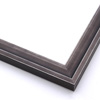 This simple, stepped profile frame features solid wood overlaid with a blackened silver foil. This heavy antiquing gives the otherwise plain frame a classic, charcoal look.
1.125 " width: ideal for small images. Border a family photograph, or a painting or print with this unique frame.