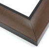 This simple, bold frame features scoop profile with a walnut-wash with a subtle brushing effect. The inner lip is stepped down and painted a matte black.
2.75 " width: ideal for large and oversize (extra large) artwork. Due to it
