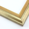 This high shine, gold and bronze foil wood frame features an elegant curve-and-scoop profile that draws the eye inward. Slight distressing on the gold, and dark grey along the stepped ridge add a subtle antique finish.
1.75 " width: suitable for both medium and large images. A striking border for a black and white photograph, or to highlight a classic painting or Giclée print.