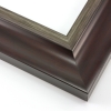 This elegant frame has a double scoop profile. The outer, wider scoop brings out the natural wood in mahogany-brown. The inner lip features a subtle silver foil finish that maintains the wood grain.
2.5 " width: ideal for large and extra large images. Border a bold watercolour or oil painting, or your favourite print, in this stylish, classic frame.
