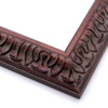This decorative, reverse scoop frame features a simple relief design in bronze foil. Distressing on the valleys of the relief create an antique effect.
1.875 " width: ideal for medium size images. A classical photograph, painting or print would be beautifully enhanced within this high style frame.