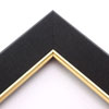Linen liners are a great option for providing space between art and frame. Where glass is generally required to protect paper artwork and its mat, a linen liner does not require glass, making it perfect for paintings and Giclée prints.
This 2 " black liner has an authentic linen texture and a bevelled gold lip. It is ideal for small, medium or large canvas prints, watercolours or oil paintings.
